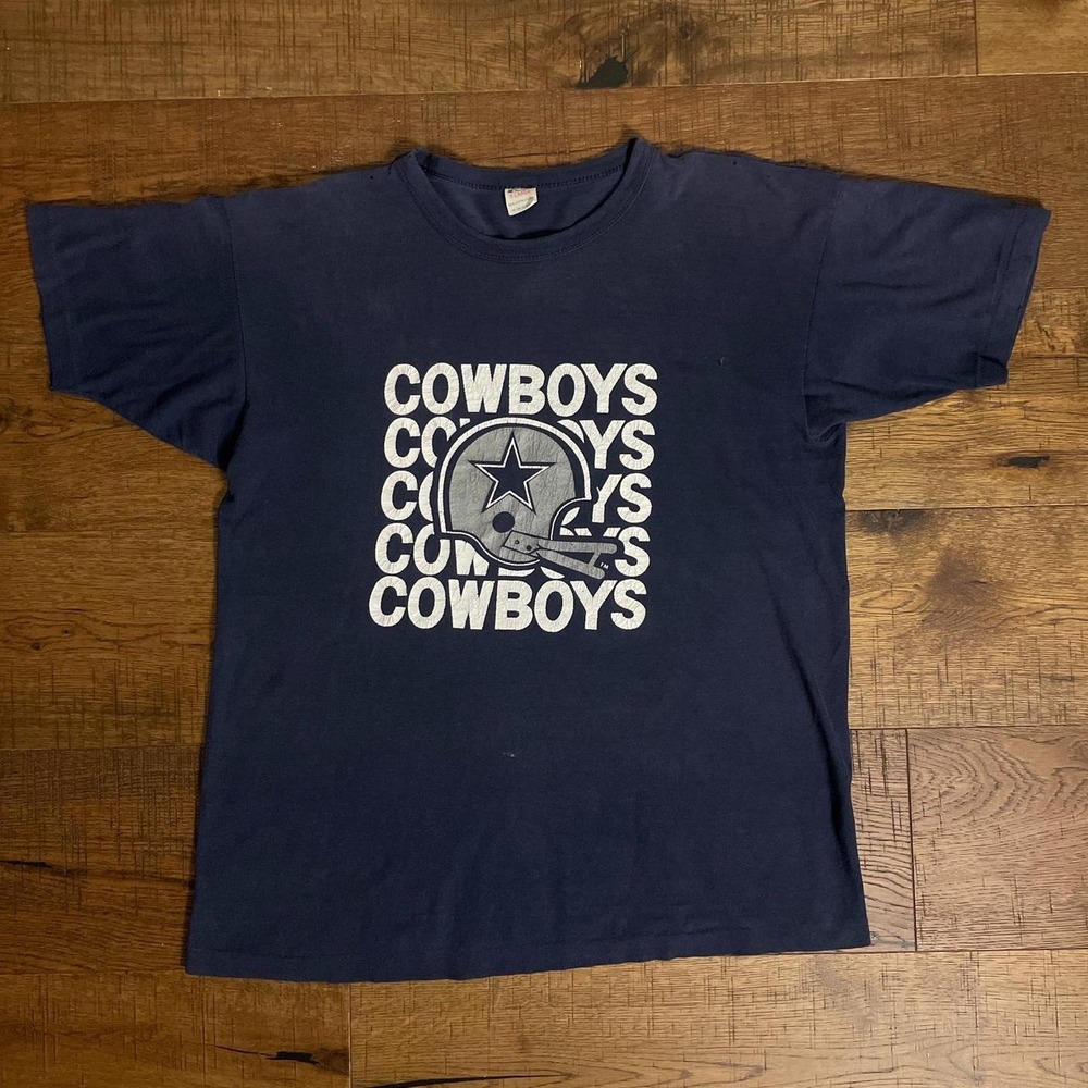 Champion T-Shirt Mens XL Navy Vintage 80s Dallas Cowboys Sun Faded Thrashed NFL